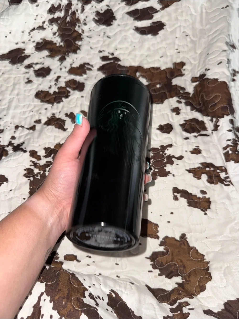 Starbucks Black Tumbler with Subtle Green Siren Logo